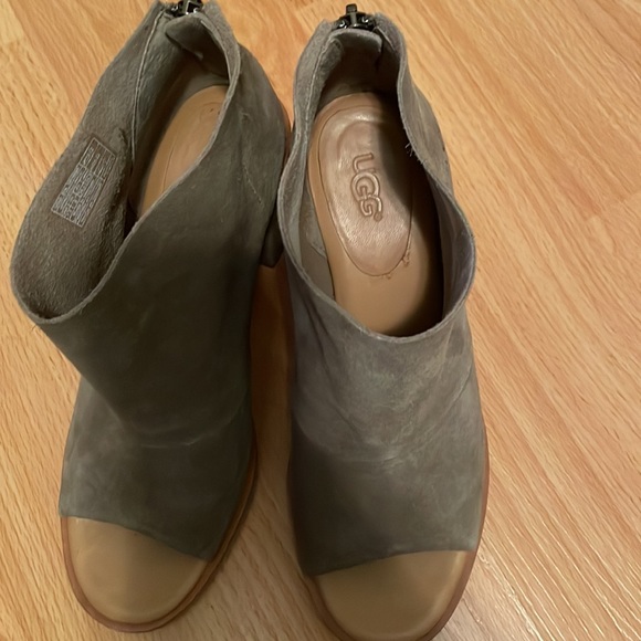 EUC Ugg sueded sandals with zip up heels - Picture 5 of 7